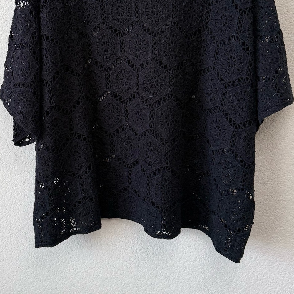 Torrid Black Crochet Pullover Sweater Knitted Crewneck Half Sleeve Top Size 4X - Picture 9 of 13